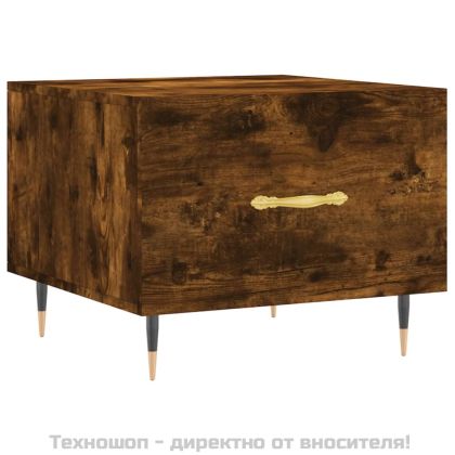 Кафе маси, 2 бр, опушен дъб, 50x50x40 см, инженерно дърво