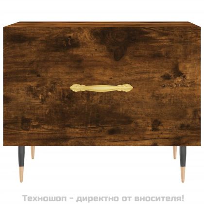 Кафе маси, 2 бр, опушен дъб, 50x50x40 см, инженерно дърво