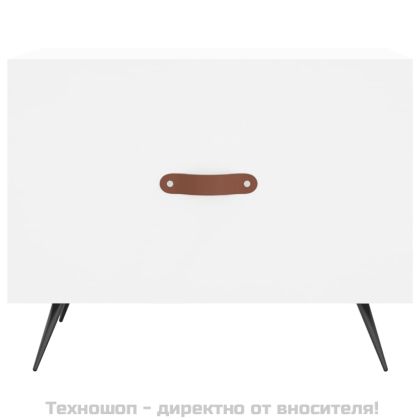 Кафе маси, 2 бр, бели, 50x50x40 см, инженерно дърво