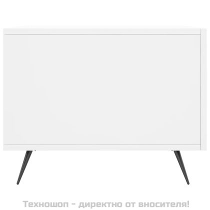 Кафе маси, 2 бр, бели, 50x50x40 см, инженерно дърво