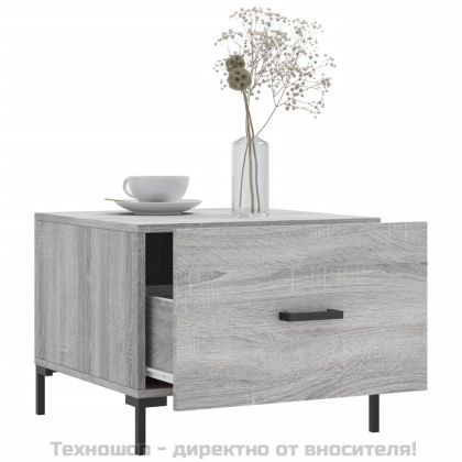 Кафе маси, 2 бр, сив сонома, 50x50x40 см, инженерно дърво