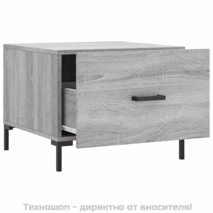 Кафе маси, 2 бр, сив сонома, 50x50x40 см, инженерно дърво
