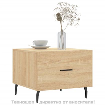 Кафе маси, 2 бр, дъб сонома, 50x50x40 см, инженерно дърво