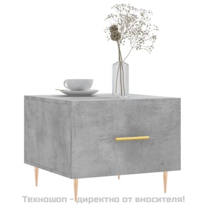 Кафе маси, 2 бр, Бетонно сиво, 50x50x40 см, инженерно дърво