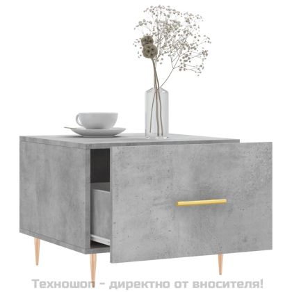 Кафе маси, 2 бр, Бетонно сиво, 50x50x40 см, инженерно дърво