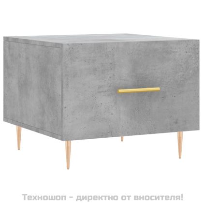 Кафе маси, 2 бр, Бетонно сиво, 50x50x40 см, инженерно дърво