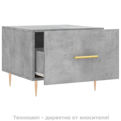 Кафе маси, 2 бр, Бетонно сиво, 50x50x40 см, инженерно дърво