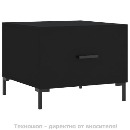 Кафе маси, 2 бр, черни, 50x50x40 см, инженерно дърво