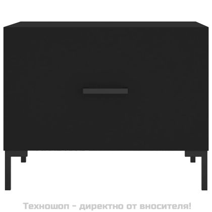 Кафе маси, 2 бр, черни, 50x50x40 см, инженерно дърво