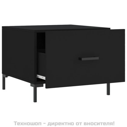 Кафе маси, 2 бр, черни, 50x50x40 см, инженерно дърво