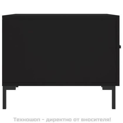 Кафе маси, 2 бр, черни, 50x50x40 см, инженерно дърво