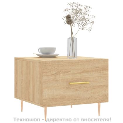 Кафе маси, 2 бр, дъб сонома, 50x50x40 см, инженерно дърво