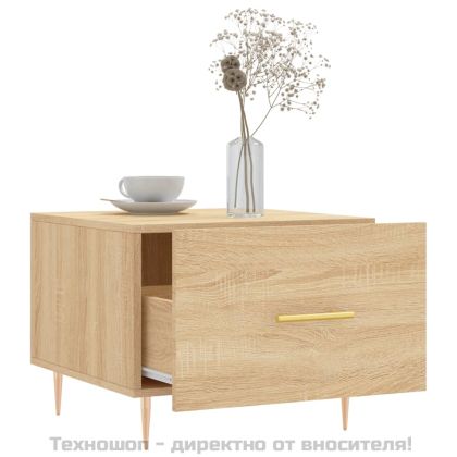 Кафе маси, 2 бр, дъб сонома, 50x50x40 см, инженерно дърво