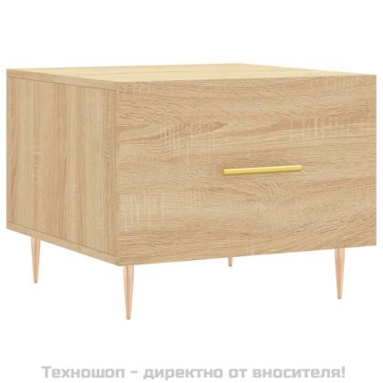 Кафе маси, 2 бр, дъб сонома, 50x50x40 см, инженерно дърво