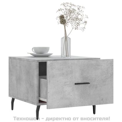 Кафе маси, 2 бр, Бетонно сиво, 50x50x40 см, инженерно дърво