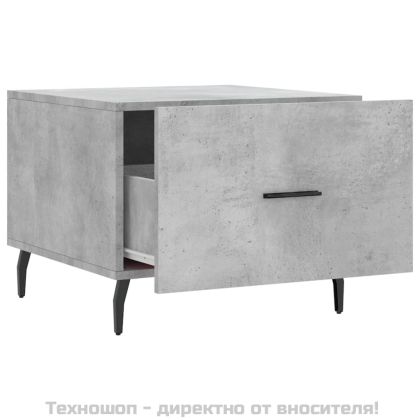 Кафе маси, 2 бр, Бетонно сиво, 50x50x40 см, инженерно дърво