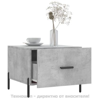 Кафе маси, 2 бр, Бетонно сиво, 50x50x40 см, инженерно дърво