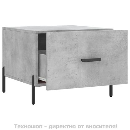 Кафе маси, 2 бр, Бетонно сиво, 50x50x40 см, инженерно дърво