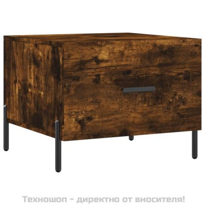 Кафе маси, 2 бр, опушен дъб, 50x50x40 см, инженерно дърво