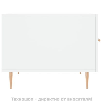 Кафе маси, 2 бр, бели, 50x50x40 см, инженерно дърво