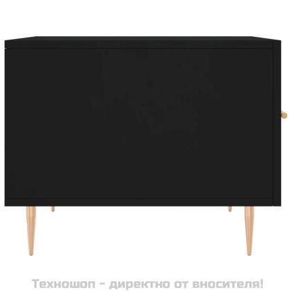 Кафе маси, 2 бр, черни, 50x50x40 см, инженерно дърво