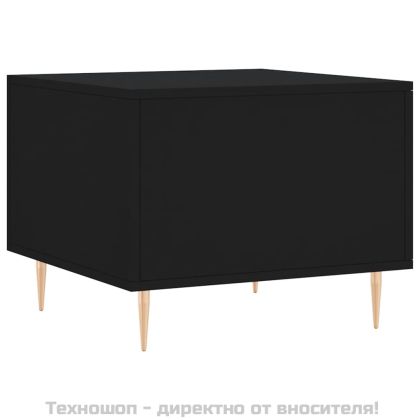 Кафе маси, 2 бр, черни, 50x50x40 см, инженерно дърво