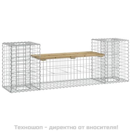 Градинска пейка габионен дизайн 183x41x60,5 см импрегниран бор