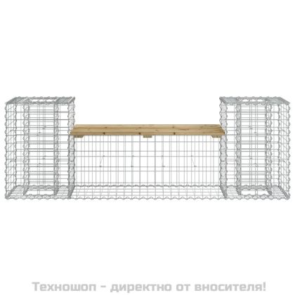Градинска пейка габионен дизайн 183x41x60,5 см импрегниран бор