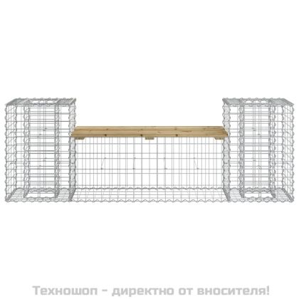 Градинска пейка габионен дизайн 183x41x60,5 см импрегниран бор