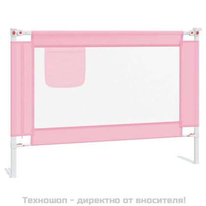 Ограничител за бебешко легло, розов, 90x25 см, плат