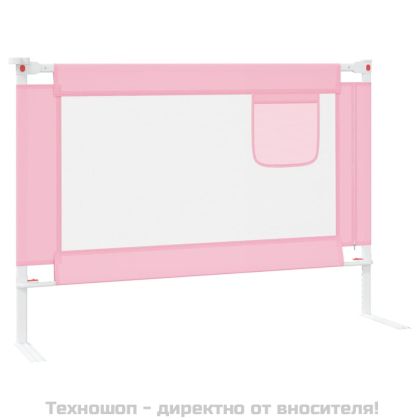 Ограничител за бебешко легло, розов, 90x25 см, плат