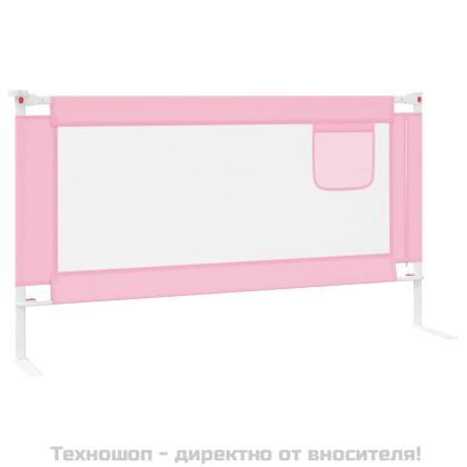 Ограничител за бебешко легло, розов, 150x25 см, плат