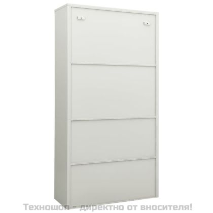 Офис шкаф, светлосив, 90x40x180 см, стомана