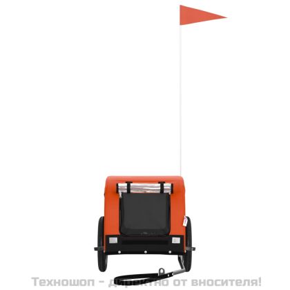 Ремарке за колело за любимци оранжев черен Оксфорд плат желязо