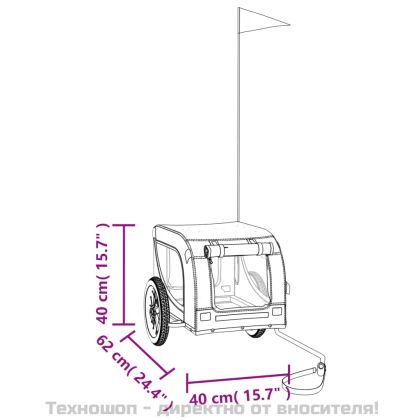 Ремарке за колело за любимци оранжев черен Оксфорд плат желязо