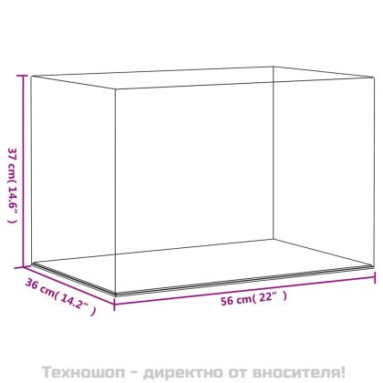 Кутия витрина, прозрачна, 56x36x37 см, акрил