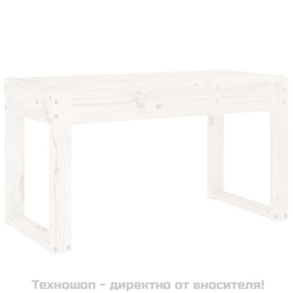 Градинска пейка, бяла, 80x38x45 см, борово дърво масив