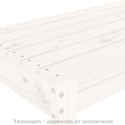 Градинска пейка, бяла, 80x38x45 см, борово дърво масив