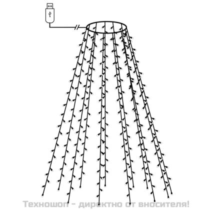 Коледни лампички за елха тип мрежа 150 LED многоцветни 150 см