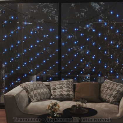 Коледна светеща мрежа, синя, 4x4 м, 544 LED, за закрито/открито