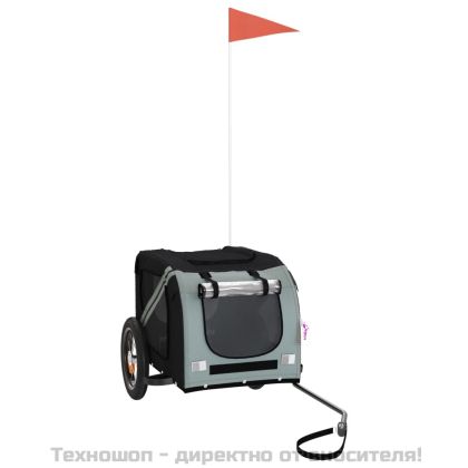 Ремарке за колело за любимци сив и черен Оксфорд плат и желязо