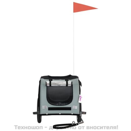 Ремарке за колело за любимци сив и черен Оксфорд плат и желязо