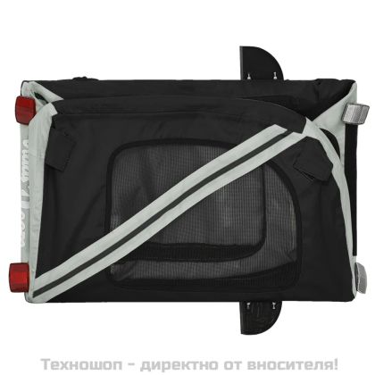 Ремарке за колело за любимци сив и черен Оксфорд плат и желязо