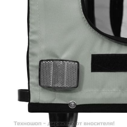 Ремарке за колело за любимци сив и черен Оксфорд плат и желязо