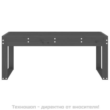 Градинска пейка сива 110x38x45 см борово дърво масив