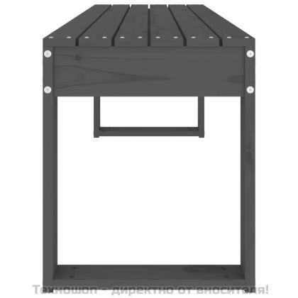 Градинска пейка сива 110x38x45 см борово дърво масив