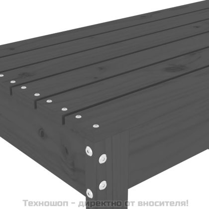 Градинска пейка сива 110x38x45 см борово дърво масив