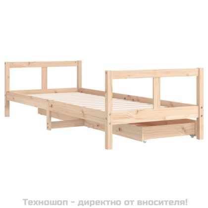 Рамка за детско легло с чекмеджета, 80x200 см, чам масив