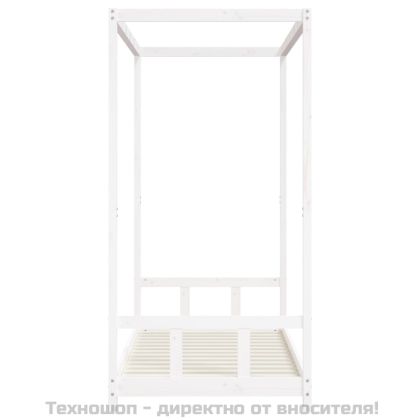 Детска рамка за легло, бяла, 90x190 см, бор масив