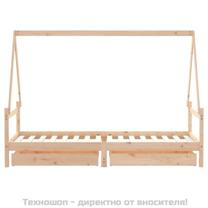 Рамка за детско легло с чекмеджета, 80x200 см, чам масив